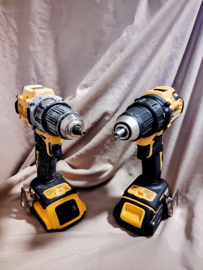 2 DeWalt 20v Drills W/ Battery Each