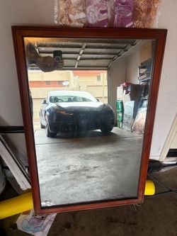 Vintage Mahogany 80+ year old mirror 42” x 29”