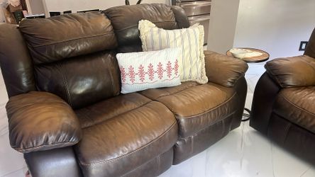 authentic leather sofa set (pareja de sofa de 100%cuero)