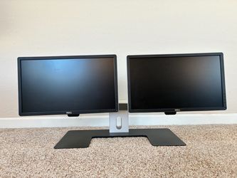 Dual Dell Monitors on Dual Monitor Stand