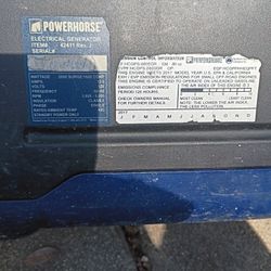 Powerhorse Portable Inverter Generator – 2000W Quiet Gas Generator