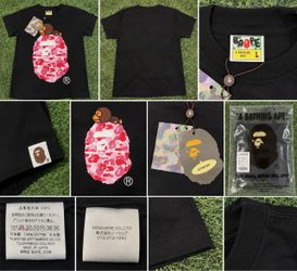 BAPE A Bathing Ape Black Graphic T-Shirt Size L