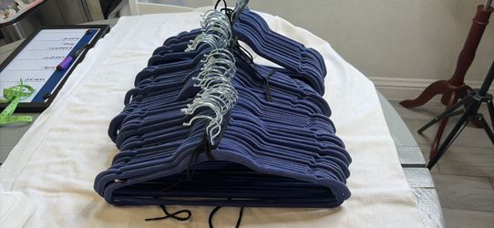 Navy Blue Velvet Clothes Hangers Set of 75
