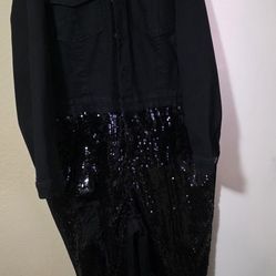 Plus Size Ashley Stewart Sequined Flared Jumpsuit 