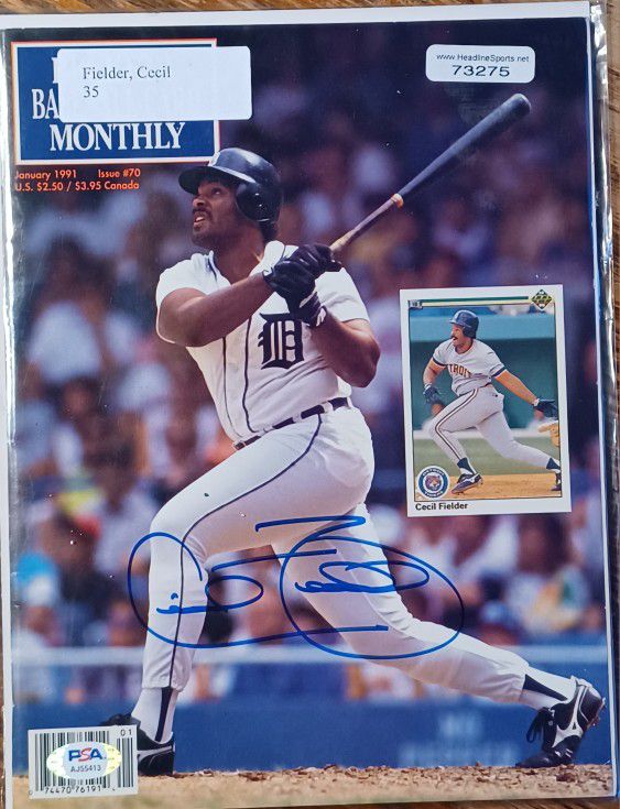Cecil Fielder Autographed Signed Magazine Full Beckett PSA DNA CERTIFIED Detroit Tigers