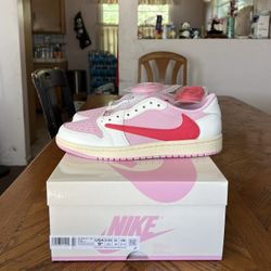 Jordan 1 Retro Low OG SP Travis Scott Sail Tropical Pink Size 9.5