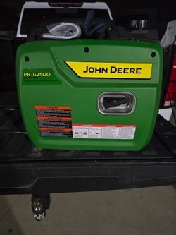John Deere PR-G2500I is a 2,500-watt max portable inverter generator powered by a 122cc 4-stroke gasoline engine