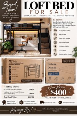 Loft bed & Mattress