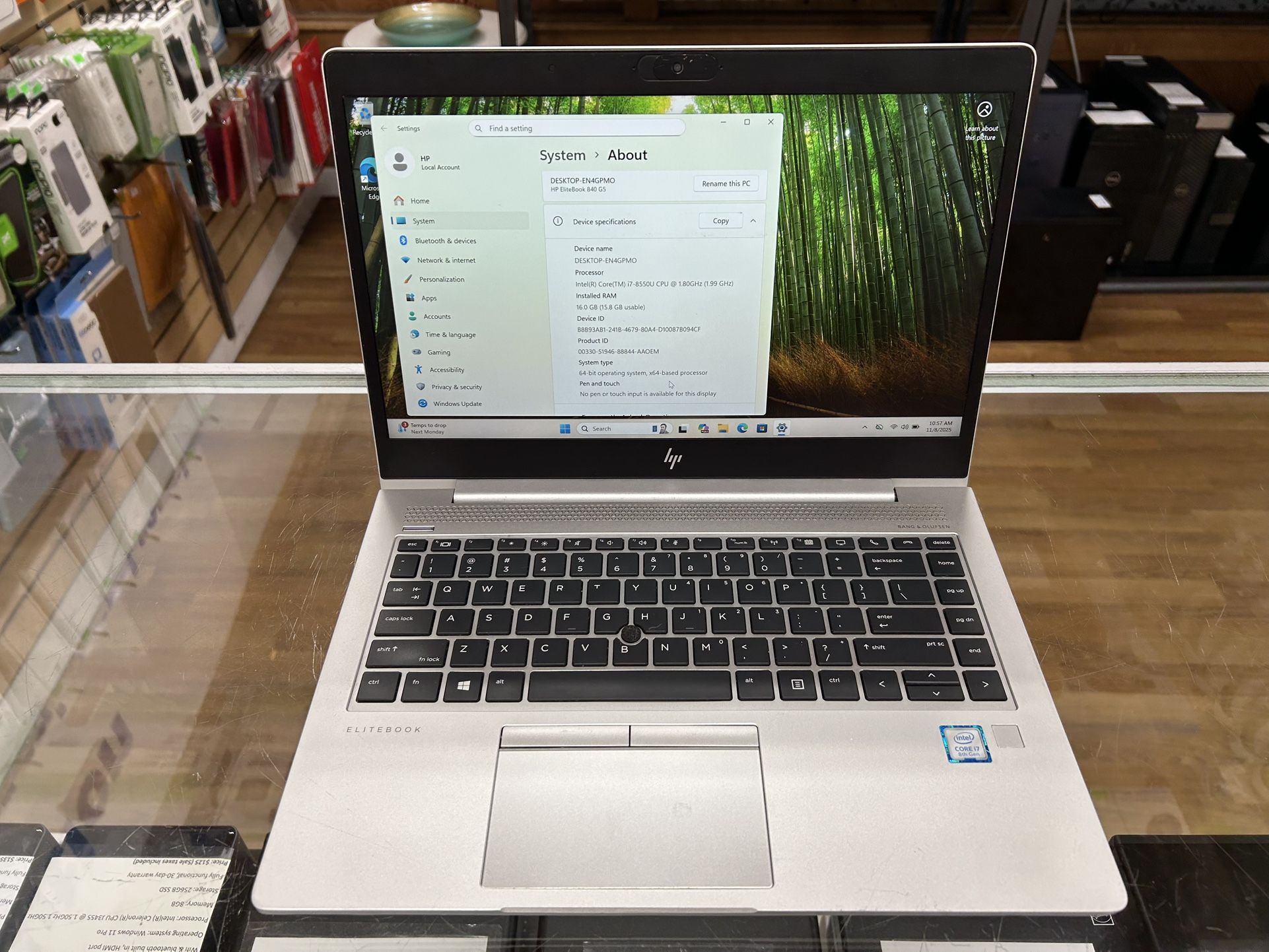 HP Elitebook 840 G5 14 inch core i7 8th gen 16GB RAM 256GB SSD