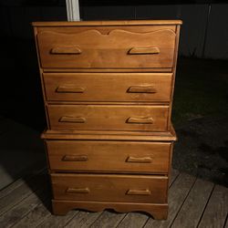 Mid Century Solid Wood Dresser 