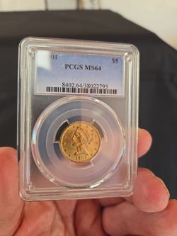 1901 G$5 Half liberty PCGS MS64 Beautiful coin