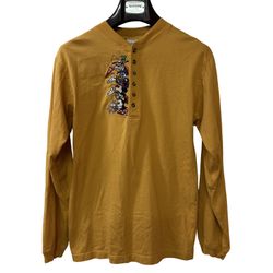 Disney Store Embroidered Henley Shirt Small 100% Cotton