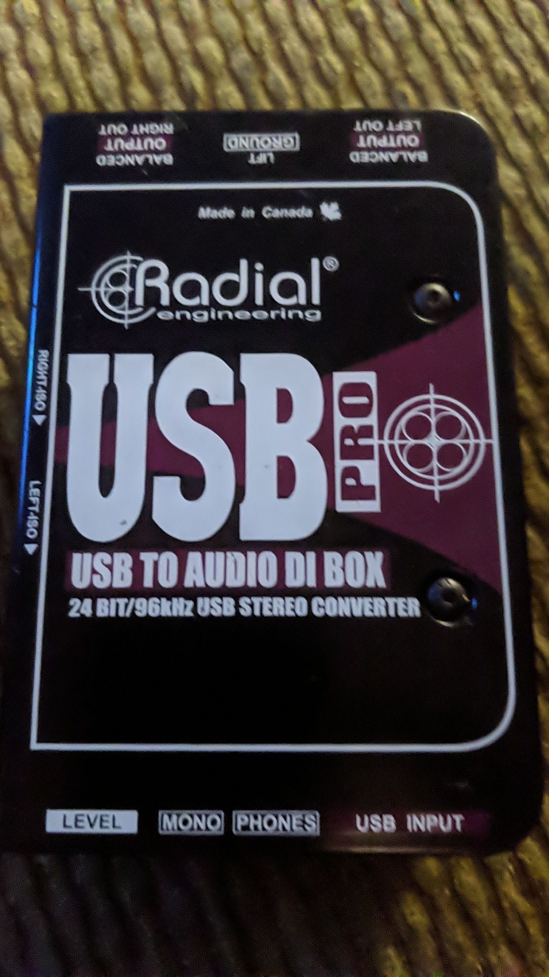 Radial usb pro (usb to audio DI box)