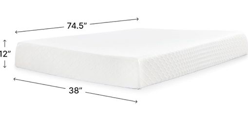 12 inch Twin mattress by Ashley- excellent condition under warranty