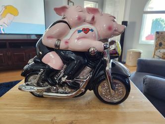Harley Pig Cookie Jar