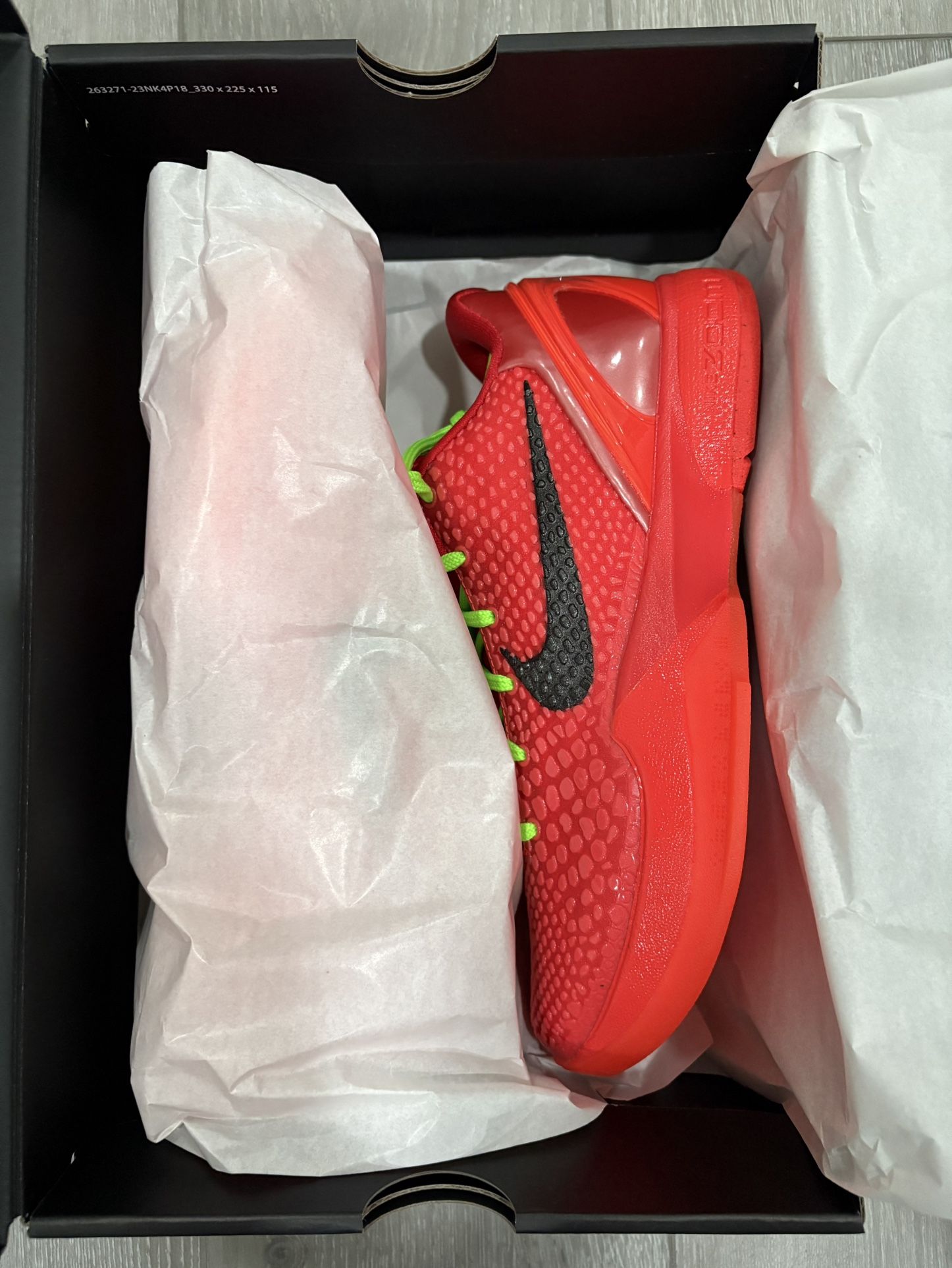 Nike Kobe 6 Protro Reverse Grinch Size 7.5