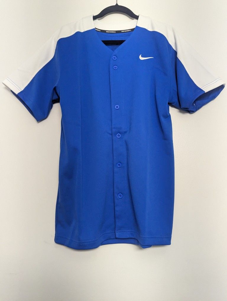 Nike Vapor Select Royal Blue Button Down Baseball Jersey Men's Medium DM0773 494