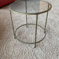 Kassaraba GOLD Glass Top End Table Used 