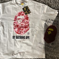 White and Pink Bape Shirt