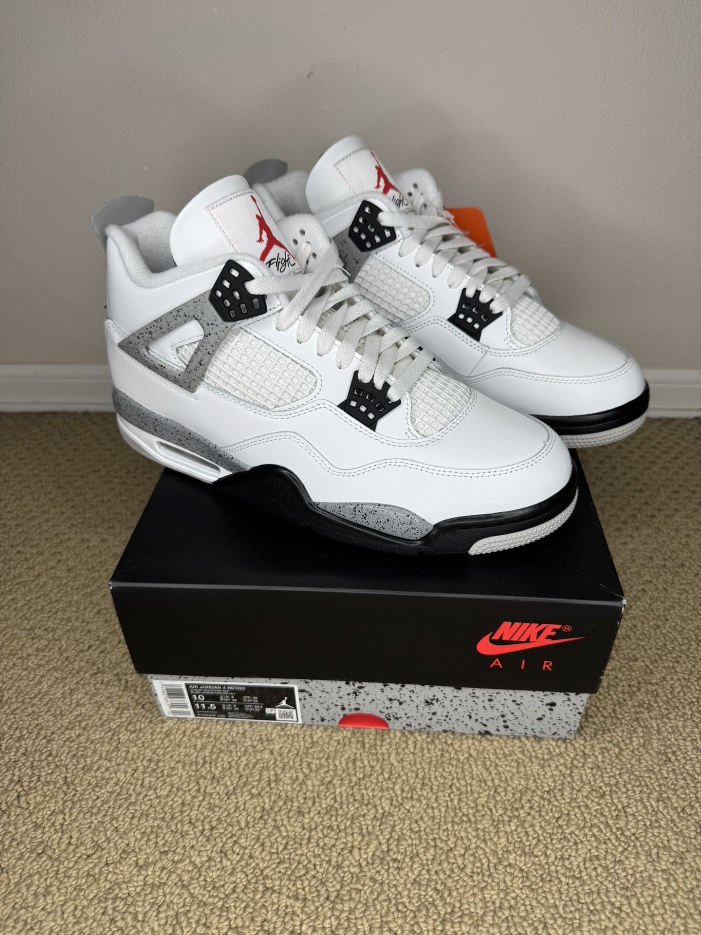PRICE FIRM Air Jordan 4 Retro White Cement Basketball Shoes (Men’s Sizes 10)