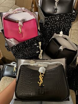 YSL BAG CROCODILE BLACK ON GOLD