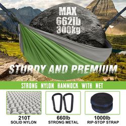 HULOSAN Camping Hammock with Mosquito Net