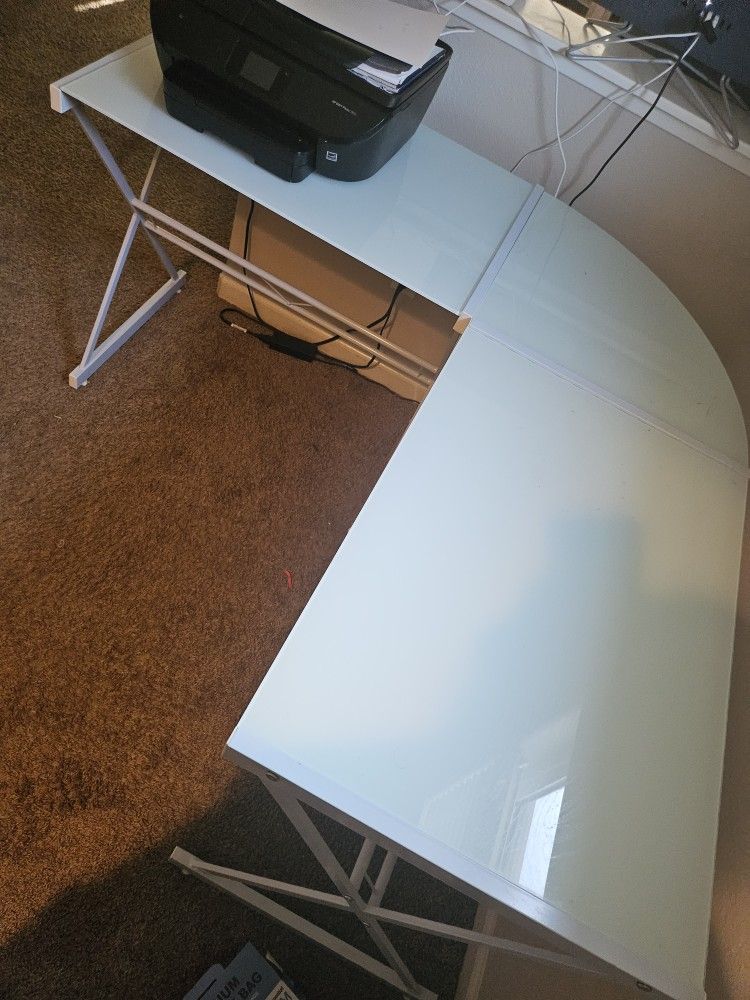 Glass Corner Desk