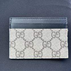 Gucci Supreme Beige/Black Cardholder/Wallet