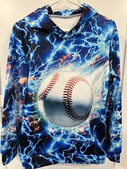 Baseball Hoodie Unisex Large Young Kids Unisex