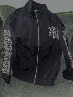 Mixed Emotions  Windbreaker Jacket with Graphic Sleeve Print