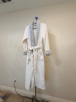 Plush Bathrobe with Faux Fur Trim