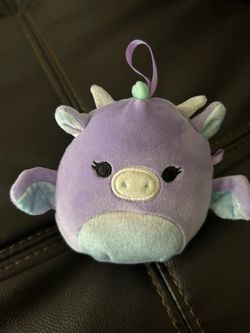 Squishmallow Purple Dragon Clip-On Plush