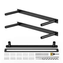 Heavy Duty Floating Shelf Brackets with Metal Jig Black Supports 200lbs 1.75 to 4 Thickness