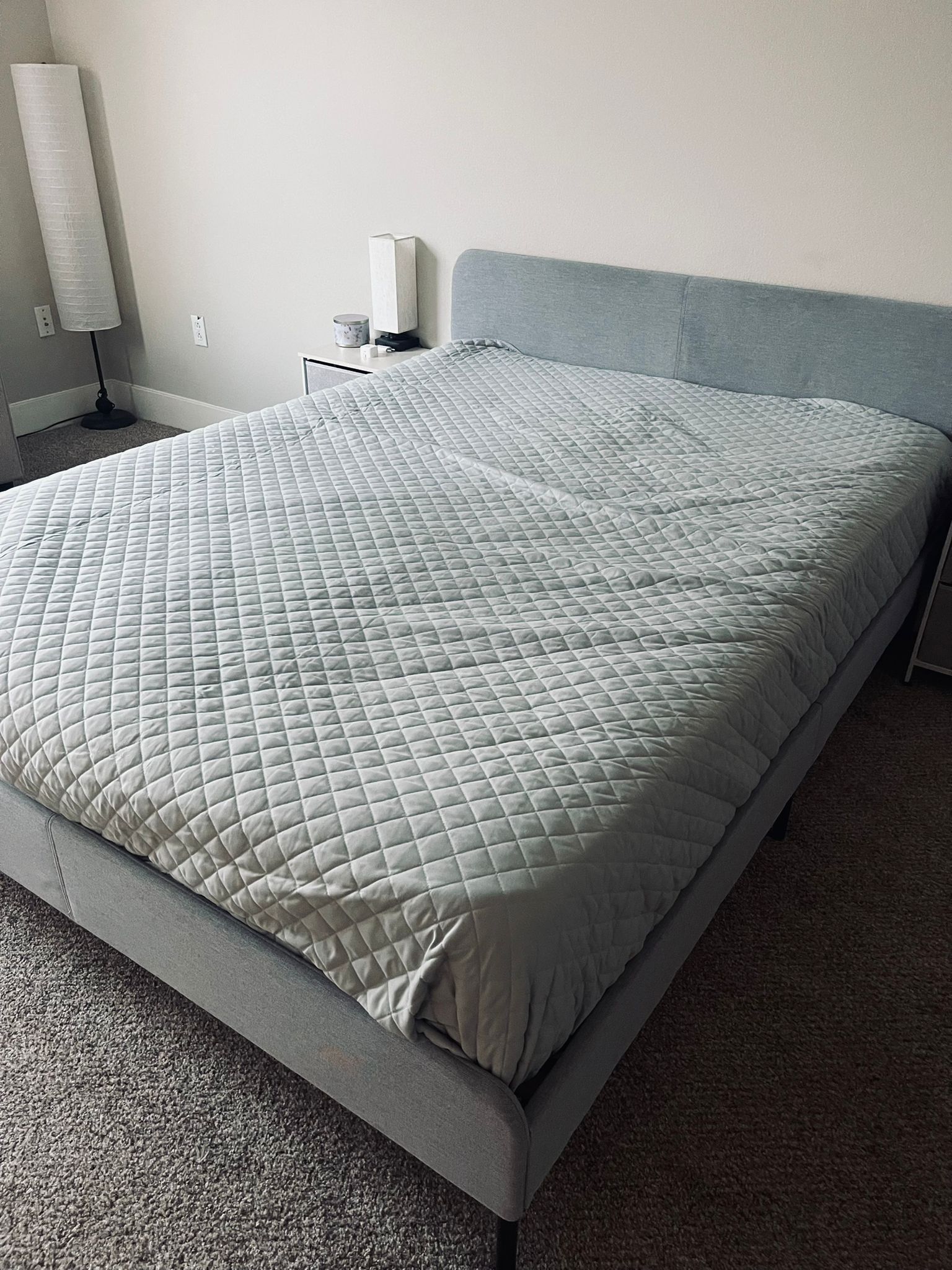 Queen Upholstered Bed Frame + Mattress