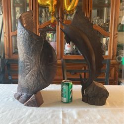 Cárved Wood Fish Art