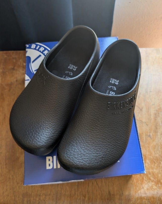Birkenstock Profi-Birki Polyurethane Black Clog Size 39 NEVER WORN/IN BOX