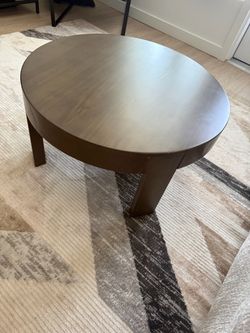 Round espresso coffee table