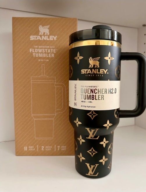 Louis Vuitton Stanley 40oz Tumbler Black And Gold