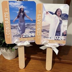 GRADUATION Class of 2026 photo hand paddle fans