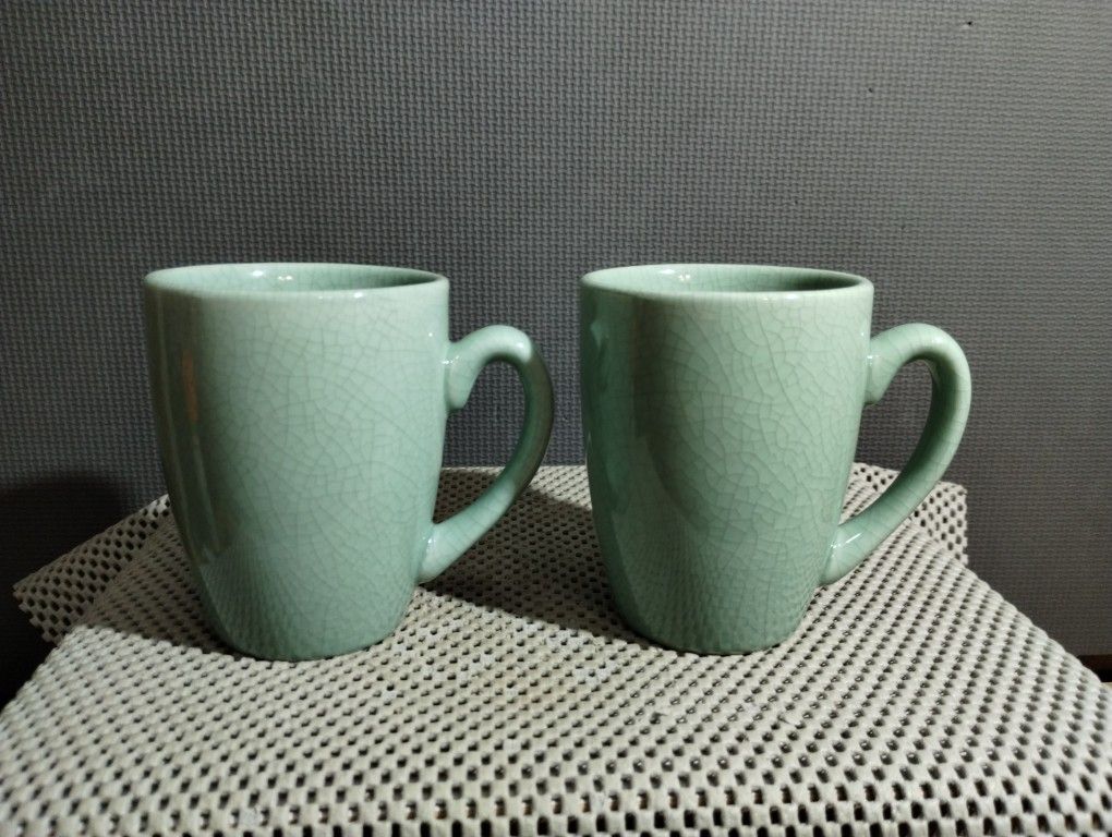 Set of 2 Celadon Ancient BIA Cordon Bleu Mugs