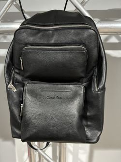 Calvin Klein Black Leather Backpack 