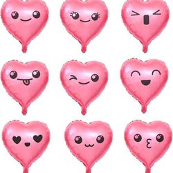 Heart Balloons 18" Foil Love Balloons with Letter Mylar Balloons heart balloons for Valentines Day Propose Marriage Wedding Anniversary Backdrop Birth