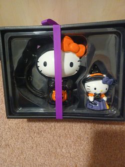 Hello Kitty Halloween Mug And Figurine Set NWT Blue Sky Clayworks Witch Cat