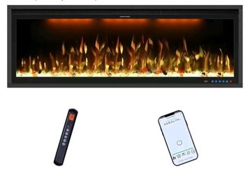 48" Smart Electric Fireplace Inserts,