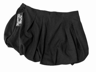 Future Collective XL Black Bubble Mini Skirt NWT Pleated Balloon Hem Lined