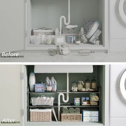 New in box Under Sink Organizer, Expandable Cabinet Shelf Organizer 2 Tier Under Storage Rack