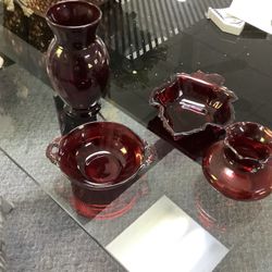 Vintage Anchor Hocking Ruby Red -various Glassware