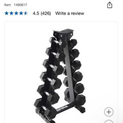 Inspire Fitness 210lb Dumbbell Set With Rack 