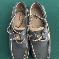 Eastland Navy Tan Leather Mesh Boat Shoes Women’s Size 10 Casual Comfort 