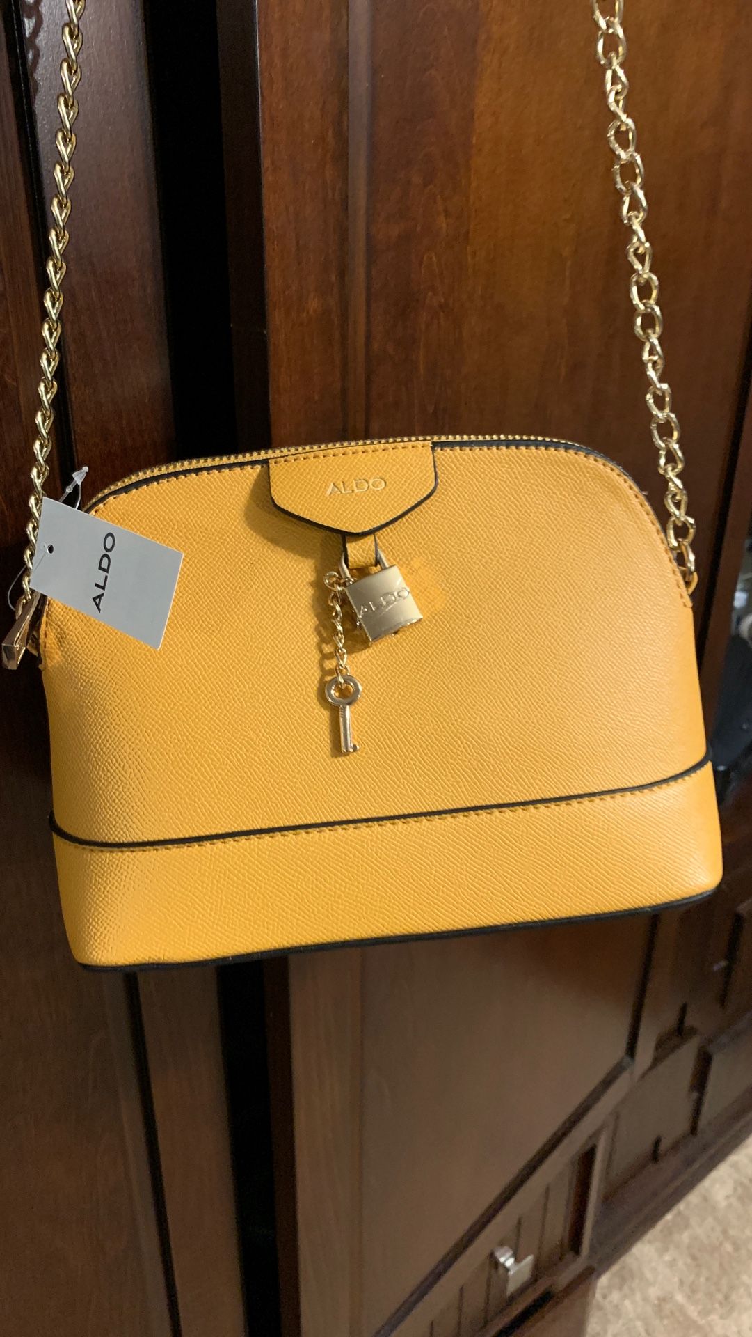 Mustard yellow shoulder purse